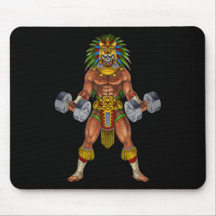 Tapis De Souris Guerrier Jaguar Aztèque Musculation Gymnastique Ha