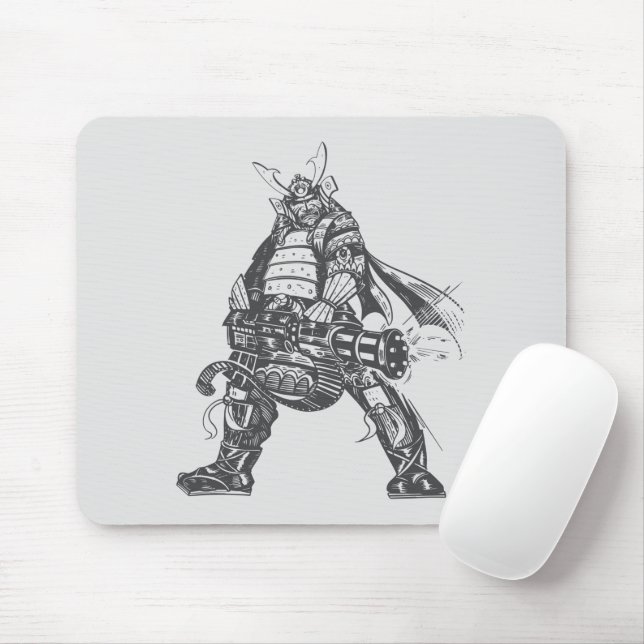 Tapis De Souris Guerrier Samouraï Avec Pistolet à Tir Rapide (Avec souris)
