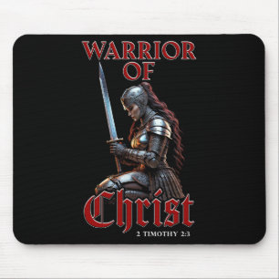 Tapis De Souris Guerrière du Christ 2 Timothée 2:3 Chrétienne