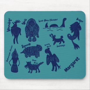 Tapis De Souris Guide de cryptozoologie des caricatures Personnali