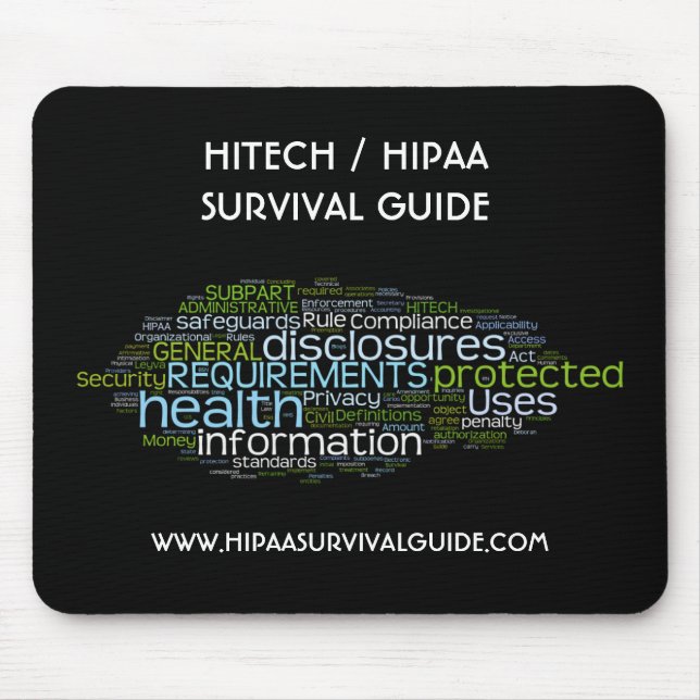 TAPIS DE SOURIS GUIDE DE SURVIE DE LA TECHNOLOGIE/HIPAA (Devant)