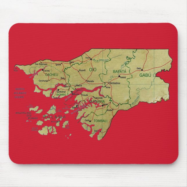 Tapis De Souris Guinée-Bissau Carte Mousepad (Devant)