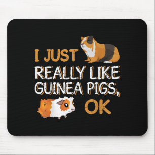 Tapis De Souris Guinée Cochon J'Aime Vraiment Les Cochons De Guiné