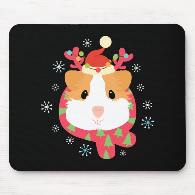 Tapis De Souris Guinée Cochon renne de Noël (Devant)