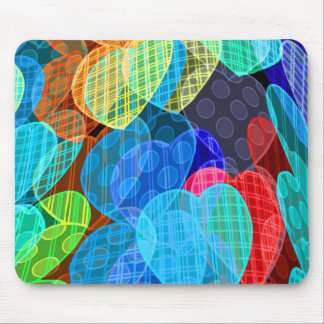 Tapis De Souris guirlandes des coeurs colorés par pastel
