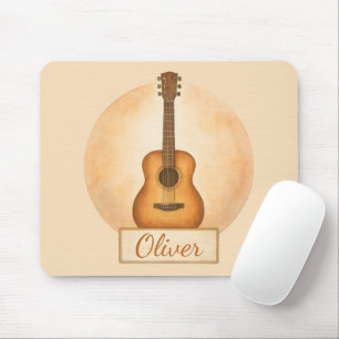 Tapis De Souris Guitare Acoustique Nom Personnalisé Pour Amoureux
