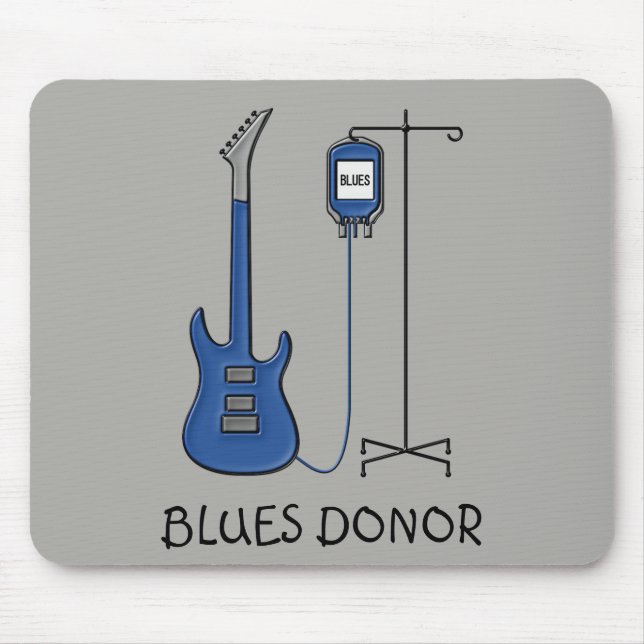 Tapis De Souris Guitare de donateur de bleus (Devant)