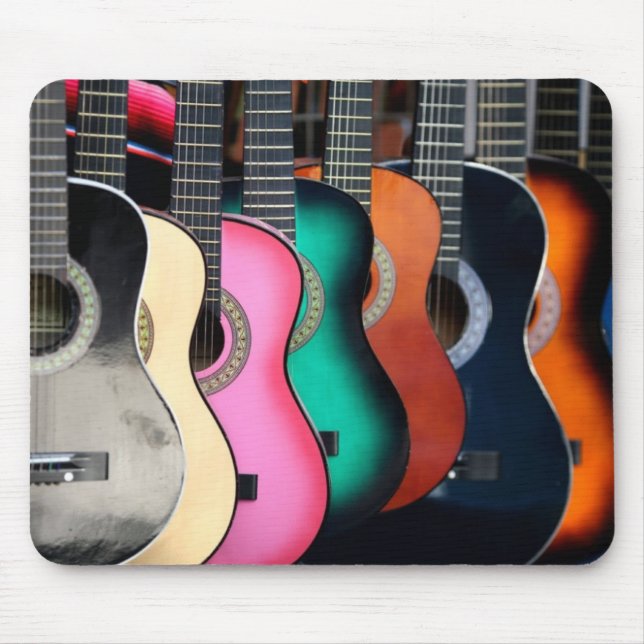 Tapis De Souris Guitares acoustiques colorées Mousepad (Devant)