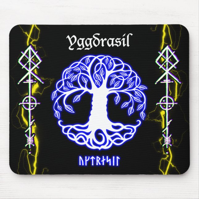 Tapis De Souris Gungnir Odin Spear thunder / Iggdrasil (Devant)