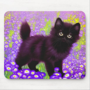 Tapis De Souris Gustav Klimt Black Kitten