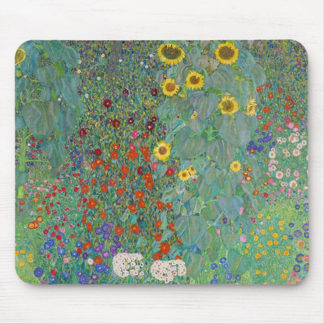 Tapis De Souris Gustav Klimt - Jardin de campagne avec tournesols (Devant)