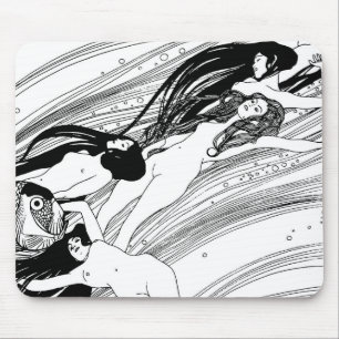 Tapis De Souris Gustav Klimt - Sang de poisson Art surréaliste jap