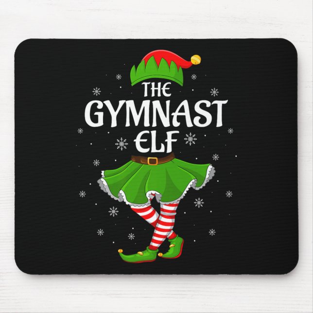 Tapis De Souris Gymnast Elf Christmas Family Girls Women Elf Squad (Devant)
