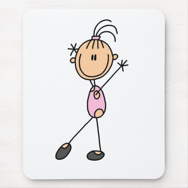 Tapis De Souris Gymnaste de fille dans le rose (Devant)