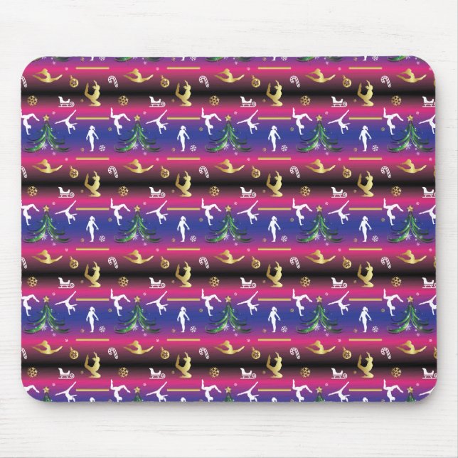 Tapis De Souris Gymnastique féminine Arbre de Noël (Devant)