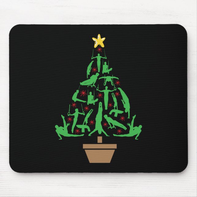 Tapis De Souris Gymnastique masculine Arbre de Noël (Devant)