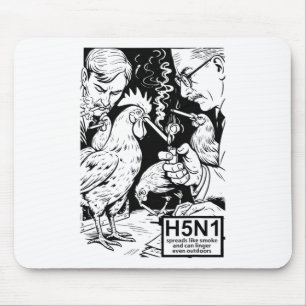 Tapis De Souris H5n1 illustré se propage comme une fumée de virus