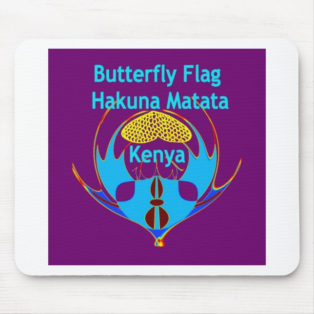 Tapis De Souris Hakuna Matata Kenya - Papillons d'art Imprimer/Gra (Devant)