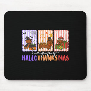 Tapis De Souris Hallothanksmas Dachshund Halloween Thanksgiving Ch
