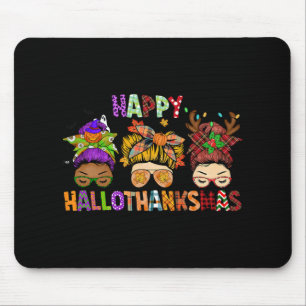 Tapis De Souris Hallothanksmas Messy Bun Halloween Thanksgiving Xm