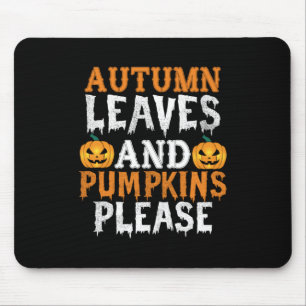 Tapis De Souris Halloween Autumn Leaves and Pumkins Birthday