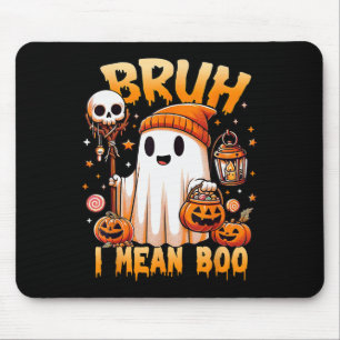 Tapis De Souris Halloween Bruh Ghost Boo Citrouille Crâne Trick Ou