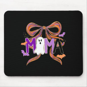 Tapis De Souris Halloween Brushstroke Boo Mama Coquette Éffrayant 