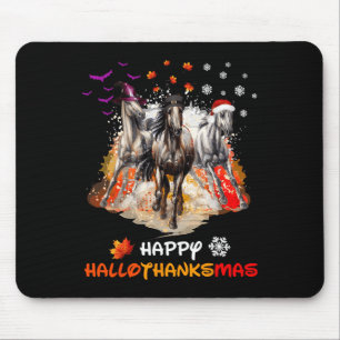 Tapis De Souris Halloween Cheval Et Joyeux Noël Joyeux Hallotha