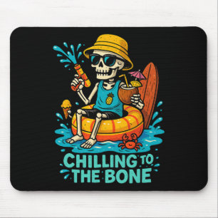 Tapis De Souris Halloween Chilling Été À L'Os Skeleton Flo