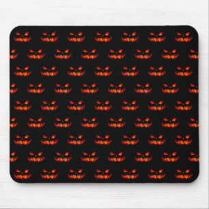 Tapis De Souris Halloween Citrouille Horreur Éffrayante Orange