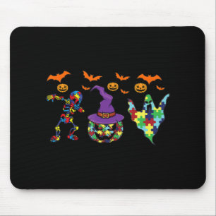 Tapis De Souris Halloween costume Autism Awareness Pumkin Witch P