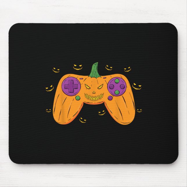 Tapis De Souris Halloween Costume Gamer Scanner Citrouille Mens Bo (Devant)