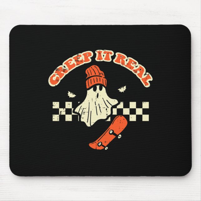 Tapis De Souris Halloween Creep It Real Ghost Skin Costume Hommes  (Devant)