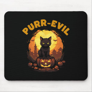 Tapis De Souris Halloween de chats hantés Purr-diabolique