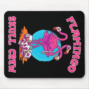 Tapis De Souris Halloween de l'équipage du crâne Flamant rose   Am