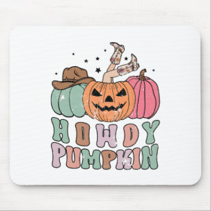 Tapis De Souris Halloween de rodéo d'automne de Howdy Citrouille