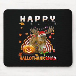 Tapis De Souris Halloween D'Écureuil Et Joyeux Noël Happy Hallo
