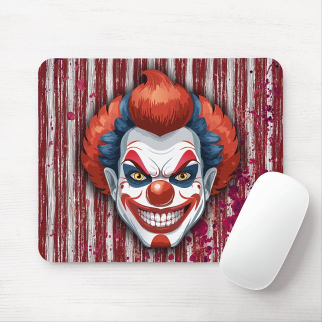Tapis De Souris Halloween du Carnaval de Clown déplaisant (Avec souris)