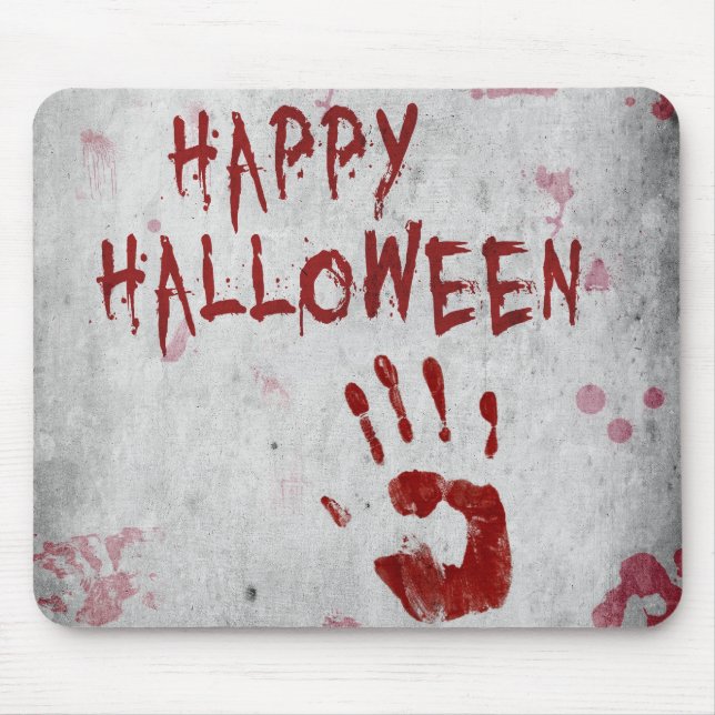 Tapis De Souris Halloween Empreinte de Main Sanglante (Devant)