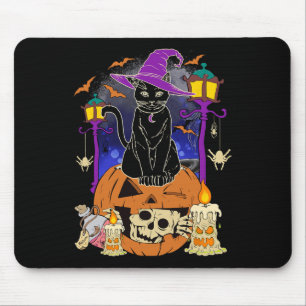 Tapis De Souris Halloween Femmes Hommes Enfants Halloween Chat Noi