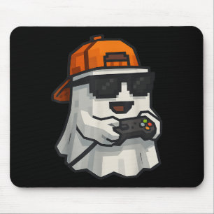 Tapis De Souris Halloween Ghost Gamer Funny Pixel Video Gaming Boy