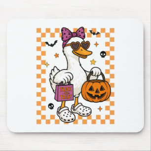 Tapis De Souris Halloween Goose Ghost Bow Coquette Trucs Ou Traite