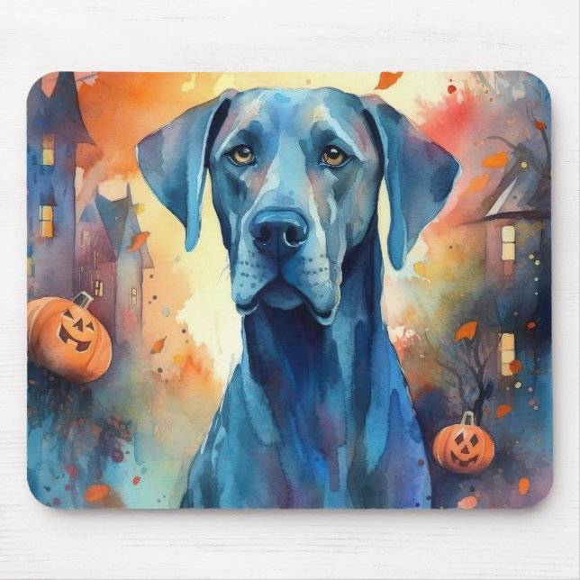 Tapis De Souris Halloween grand Danse avec la peur Citrouille (Devant)