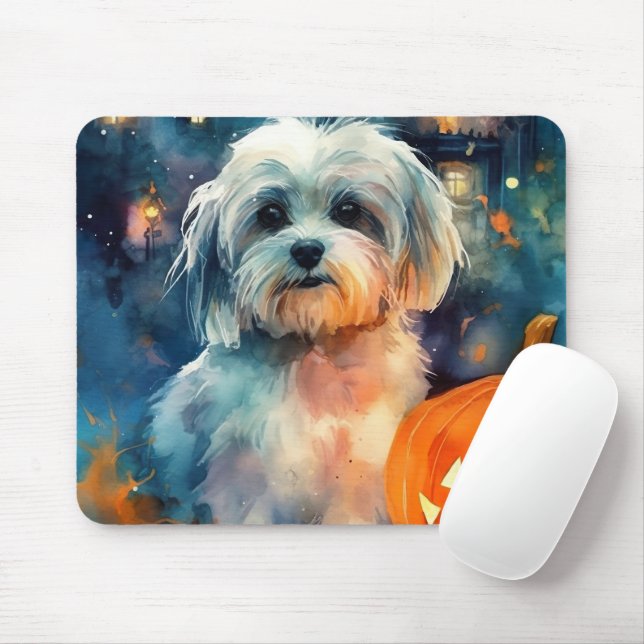 Tapis De Souris Halloween Havanais avec la peur Citrouille (Avec souris)