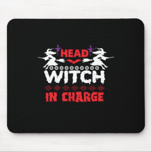 Tapis De Souris Halloween Head Witch En Charge Anniversaire