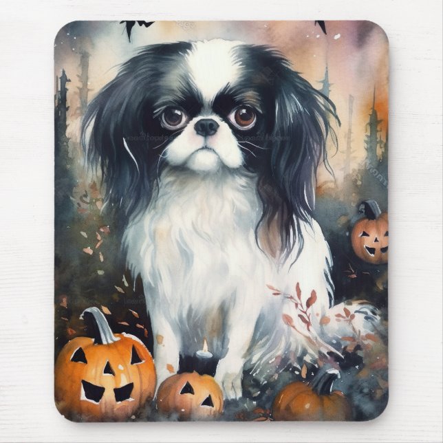 Tapis De Souris Halloween japonais chinois avec la peur Citrouille (Devant)