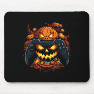 Tapis De Souris Halloween Jeu Jack-o'-lantern Citrouille Face cont