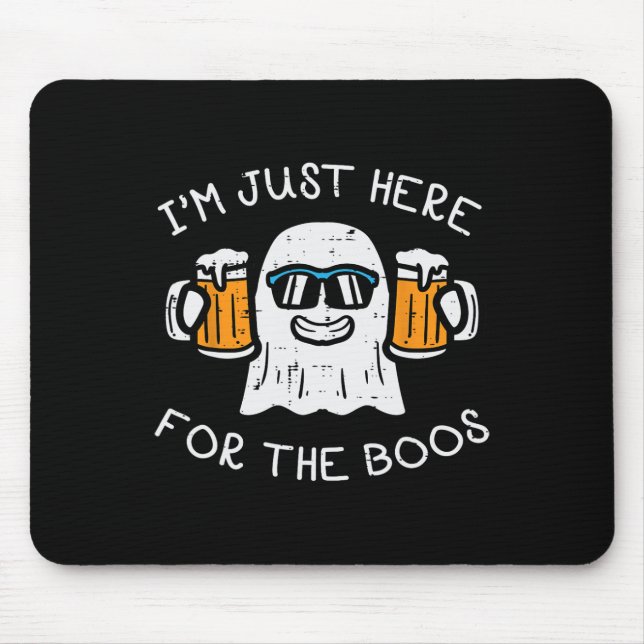 Tapis De Souris Halloween Juste Ici Pour Boos Ghost Funny Costume  (Devant)
