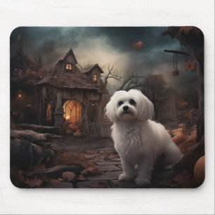Tapis De Souris Halloween maltais effrayant