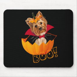 Tapis De Souris Halloween petite Yorkshire terrier citrouille